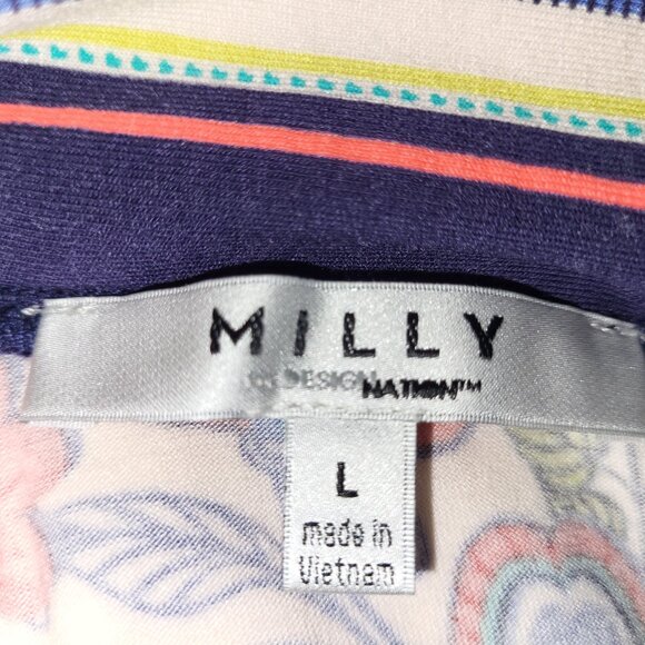 MILLY for Design Nation Maxi Multicolor Floral Flare Skirt - Large - Picture 8 of 10